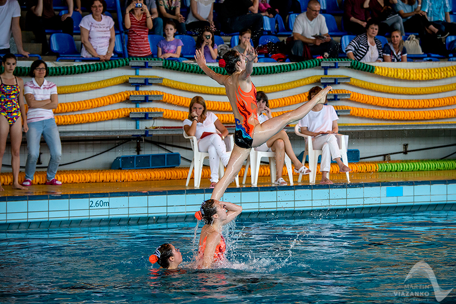 synchronizovane plavanie, akvabely, iuventa bratislava, slavia stu, Majstrovstvá Slovenskej republiky Open 2014 mladších žiačok B a C, starších žiačok a senioriek, v synchronizovanom plavani