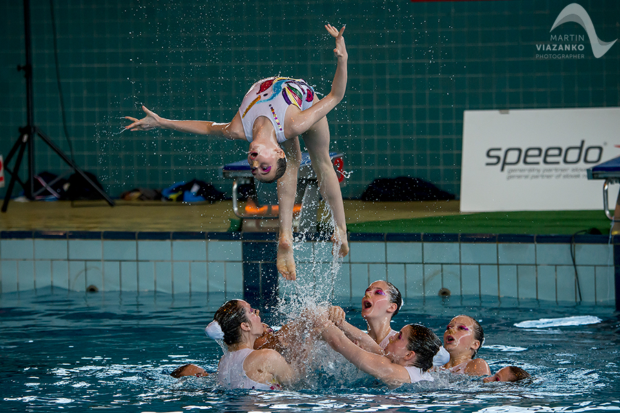 synchronizovane plavanie, akvabely, iuventa bratislava, slavia stu, Majstrovstvá Slovenskej republiky Open 2014 mladších žiačok B a C, starších žiačok a senioriek, v synchronizovanom plavani