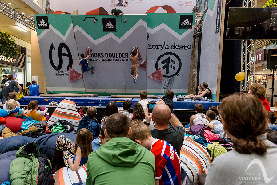 aupark, adidas boulder cup, bouldering, climb, lezenie, súťaž, pretek, majstrovstvá slovenska v boulderingu, hory a mesto